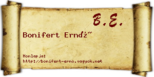 Bonifert Ernő névjegykártya